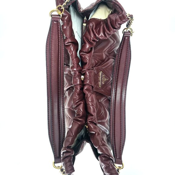 Guess Eda Large Hobo Bag - Burgundy - Picture 9 of 10